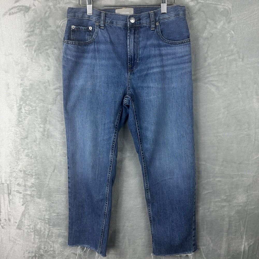 Everlane Jeans Women's 28 Regular Blue Denim Raw Hem‎